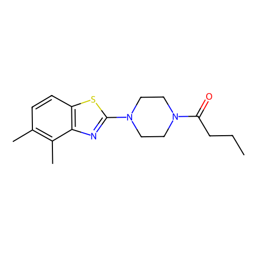 1-[4-(4,5-Dimethyl-1,3-benzothiazol-2-yl)piperazin-1-yl]butan-1-one structure