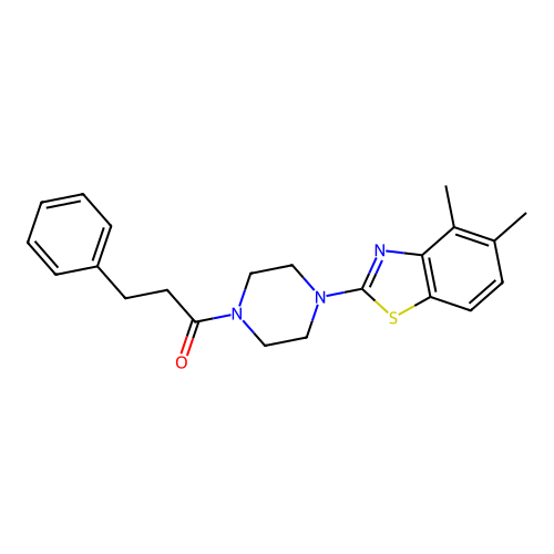 1-[4-(4,5-Dimethyl-1,3-benzothiazol-2-yl)piperazin-1-yl]-3-phenylpropan-1-one structure