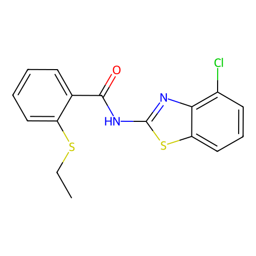 N-(4-chlorobenzo[d]thiazol-2-yl)-2-(ethylthio)benzamide structure