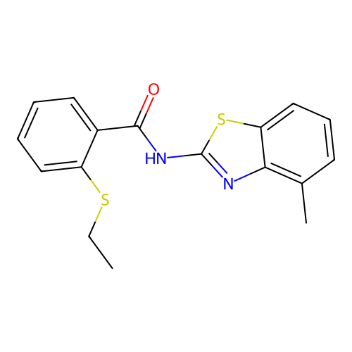 2-(ethylthio)-N-(4-methylbenzo[d]thiazol-2-yl)benzamide structure