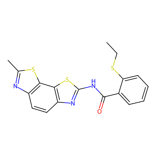 2-ethylsulfanyl-N-(7-methyl-[1,3]thiazolo[4,5-g][1,3]benzothiazol-2-yl)benzamide structure