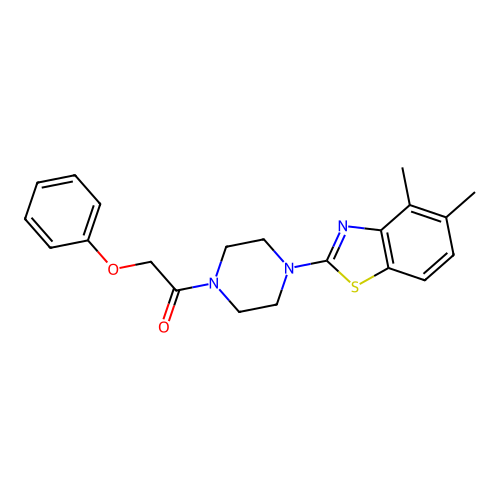 1-[4-(4,5-Dimethyl-1,3-benzothiazol-2-yl)piperazin-1-yl]-2-phenoxyethanone structure