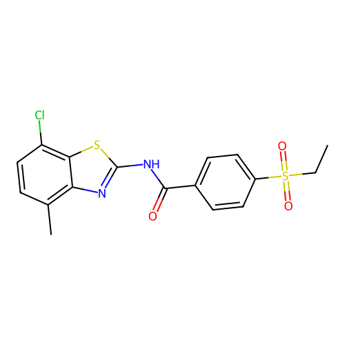 N-(7-chloro-4-methylbenzo[d]thiazol-2-yl)-4-(ethylsulfonyl)benzamide structure
