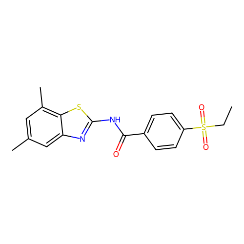 N-(5,7-dimethylbenzo[d]thiazol-2-yl)-4-(ethylsulfonyl)benzamide structure