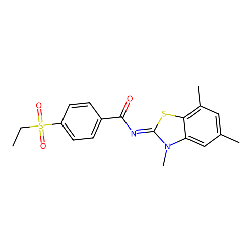 4-ethylsulfonyl-N-(3,5,7-trimethyl-1,3-benzothiazol-2-ylidene)benzamide structure