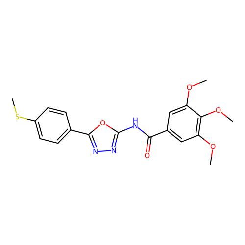 3,4,5-trimethoxy-N-[5-(4-methylsulfanylphenyl)-1,3,4-oxadiazol-2-yl]benzamide structure