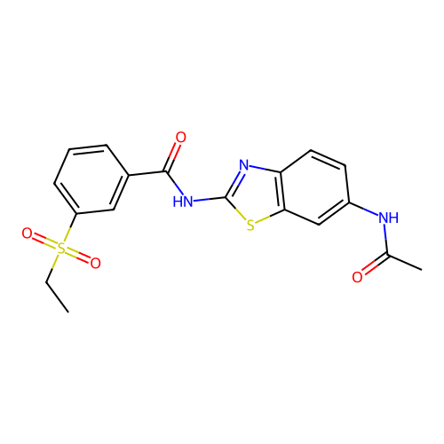 N-(6-acetamidobenzo[d]thiazol-2-yl)-3-(ethylsulfonyl)benzamide structure