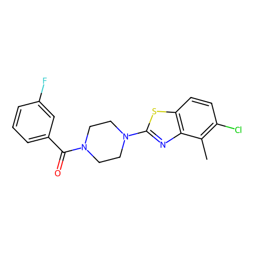 5-chloro-2-[4-(3-fluorobenzoyl)piperazin-1-yl]-4-methyl-1,3-benzothiazole structure
