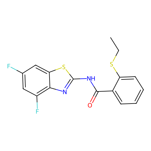 N-(4,6-difluorobenzo[d]thiazol-2-yl)-2-(ethylthio)benzamide structure