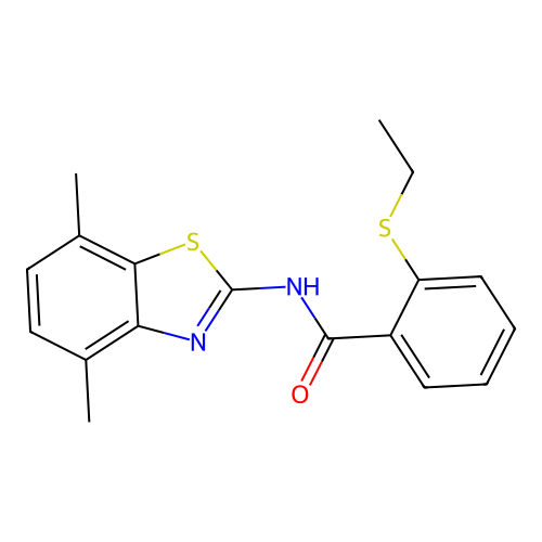 N-(4,7-dimethylbenzo[d]thiazol-2-yl)-2-(ethylthio)benzamide structure