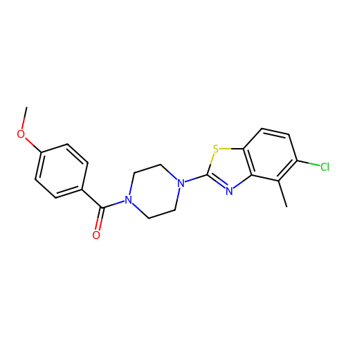 5-chloro-2-[4-(4-methoxybenzoyl)piperazin-1-yl]-4-methyl-1,3-benzothiazole structure