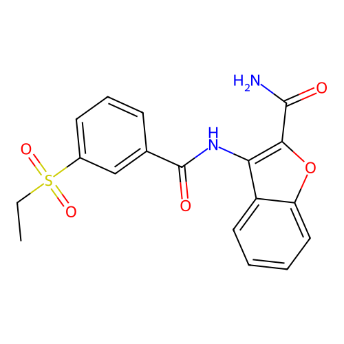 3-(3-(Ethylsulfonyl)benzamido)benzofuran-2-carboxamide structure