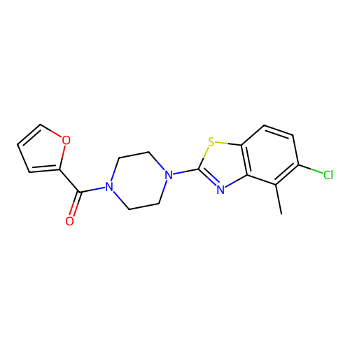 (4-(5-Chloro-4-methylbenzo[d]thiazol-2-yl)piperazin-1-yl)(furan-2-yl)methanone structure