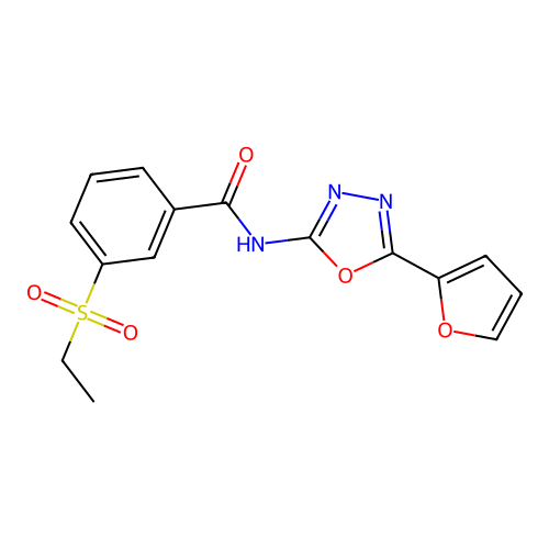 3-ethylsulfonyl-N-[5-(furan-2-yl)-1,3,4-oxadiazol-2-yl]benzamide structure