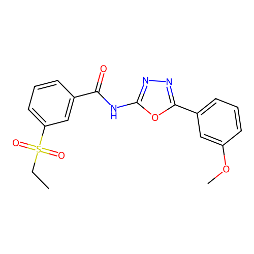 3-ethylsulfonyl-N-[5-(3-methoxyphenyl)-1,3,4-oxadiazol-2-yl]benzamide structure