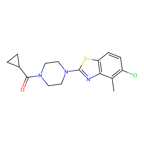 (4-(5-Chloro-4-methylbenzo[d]thiazol-2-yl)piperazin-1-yl)(cyclopropyl)methanone structure