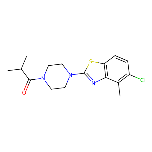 1-[4-(5-chloro-4-methyl-1,3-benzothiazol-2-yl)piperazin-1-yl]-2-methylpropan-1-one structure