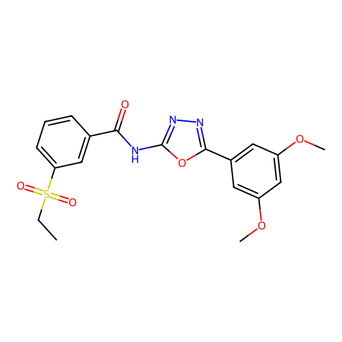 N-(5-(3,5-dimethoxyphenyl)-1,3,4-oxadiazol-2-yl)-3-(ethylsulfonyl)benzamide structure