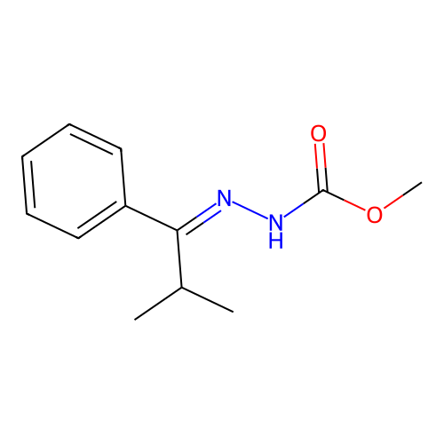 Hydrazinecarboxylic acid, (2-methyl-1-phenylpropylidene)-, methyl ester structure