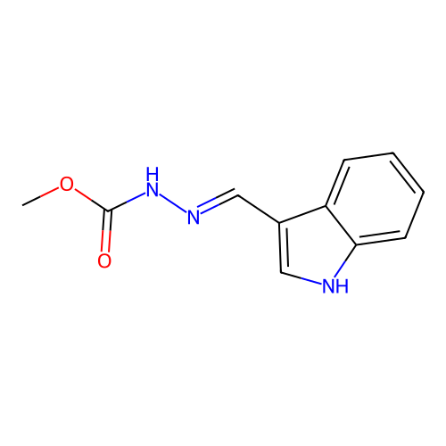 methyl N-(1H-indol-3-ylmethylideneamino)carbamate structure