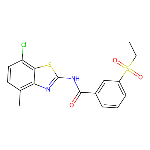 N-(7-chloro-4-methylbenzo[d]thiazol-2-yl)-3-(ethylsulfonyl)benzamide structure