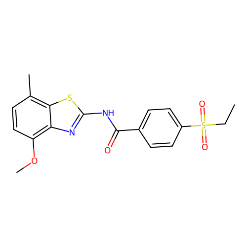 4-(ethylsulfonyl)-N-(4-methoxy-7-methylbenzo[d]thiazol-2-yl)benzamide structure
