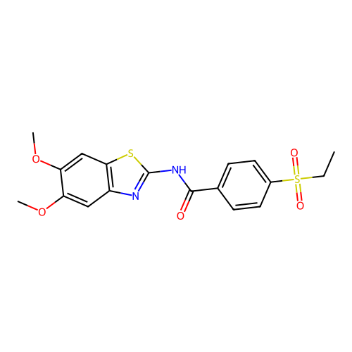 N-(5,6-dimethoxybenzo[d]thiazol-2-yl)-4-(ethylsulfonyl)benzamide structure