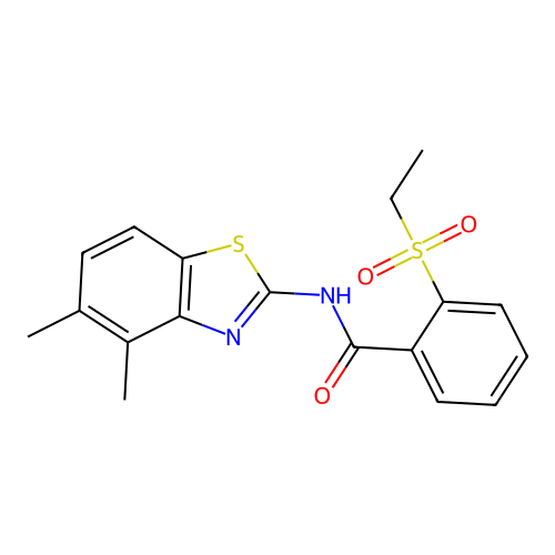N-(4,5-dimethylbenzo[d]thiazol-2-yl)-2-(ethylsulfonyl)benzamide structure