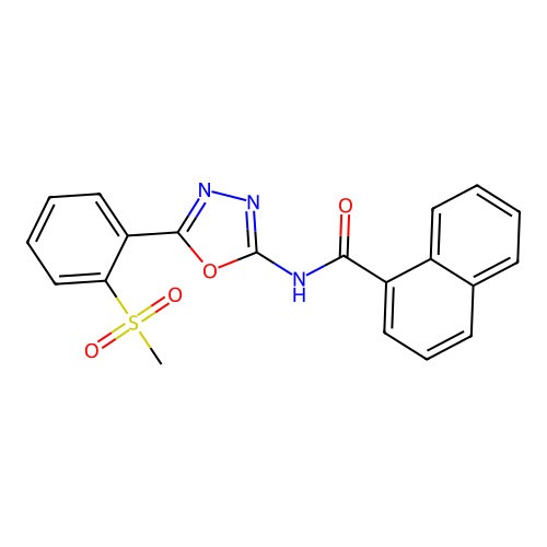 N-(5-(2-(methylsulfonyl)phenyl)-1,3,4-oxadiazol-2-yl)-1-naphthamide structure