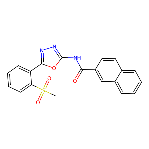 N-(5-(2-(methylsulfonyl)phenyl)-1,3,4-oxadiazol-2-yl)-2-naphthamide structure