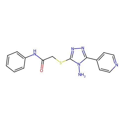 2-((4-amino-5-(pyridin-4-yl)-4H-1,2,4-triazol-3-yl)thio)-N-phenylacetamide structure