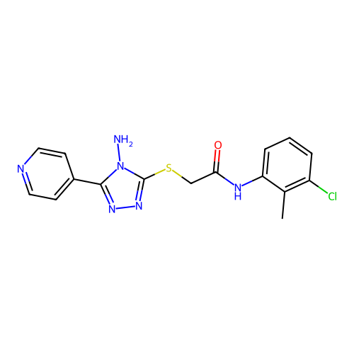2-{[4-amino-5-(pyridin-4-yl)-4H-1,2,4-triazol-3-yl]sulfanyl}-N-(3-chloro-2-methylphenyl)acetamide structure