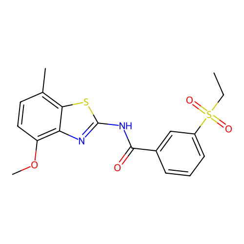 3-(ethylsulfonyl)-N-(4-methoxy-7-methylbenzo[d]thiazol-2-yl)benzamide structure