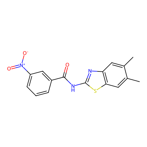 N-(5,6-dimethyl-1,3-benzothiazol-2-yl)-3-nitrobenzamide structure