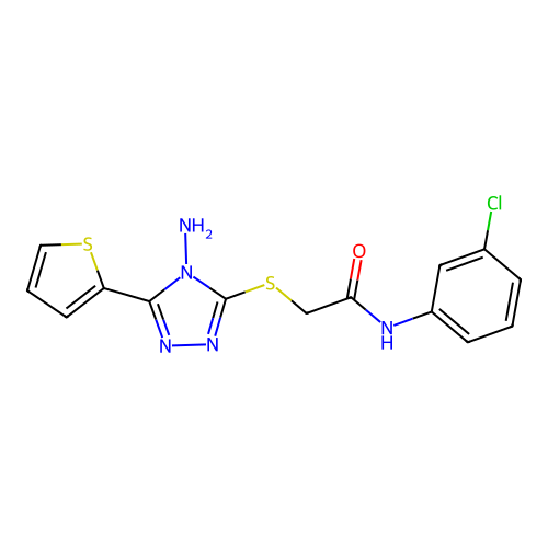 2-{[4-amino-5-(thiophen-2-yl)-4H-1,2,4-triazol-3-yl]sulfanyl}-N-(3-chlorophenyl)acetamide structure