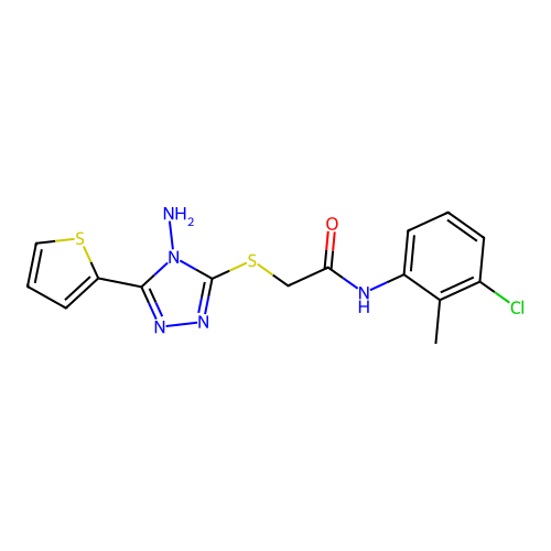 2-{[4-amino-5-(thiophen-2-yl)-4H-1,2,4-triazol-3-yl]sulfanyl}-N-(3-chloro-2-methylphenyl)acetamide structure