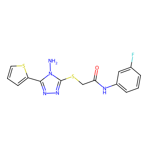 2-{[4-amino-5-(thiophen-2-yl)-4H-1,2,4-triazol-3-yl]sulfanyl}-N-(3-fluorophenyl)acetamide structure
