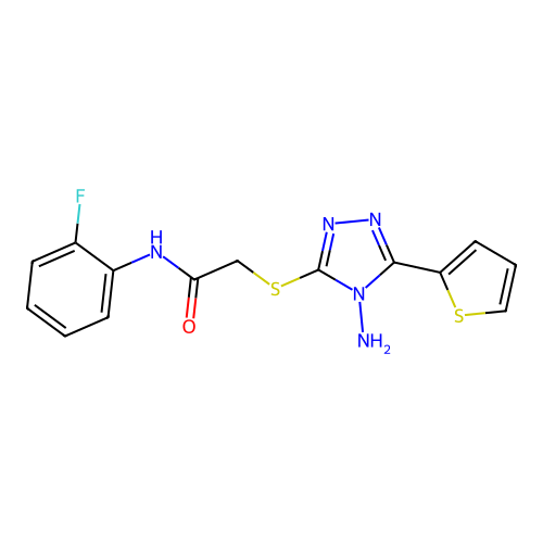 2-{[4-amino-5-(thiophen-2-yl)-4H-1,2,4-triazol-3-yl]sulfanyl}-N-(2-fluorophenyl)acetamide structure
