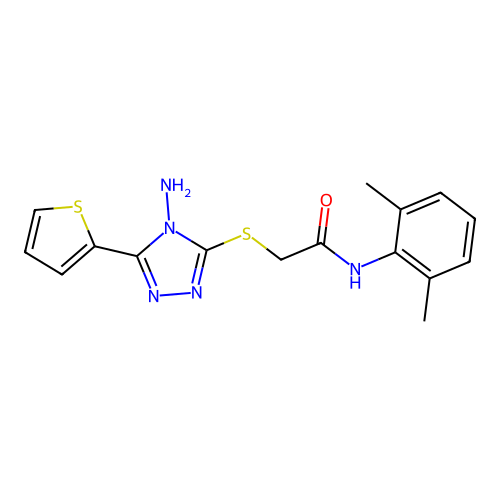 2-{[4-amino-5-(thiophen-2-yl)-4H-1,2,4-triazol-3-yl]sulfanyl}-N-(2,6-dimethylphenyl)acetamide structure