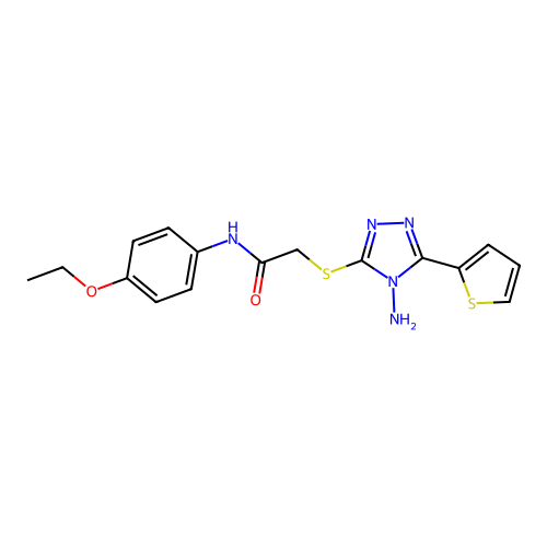 2-{[4-amino-5-(thiophen-2-yl)-4H-1,2,4-triazol-3-yl]sulfanyl}-N-(4-ethoxyphenyl)acetamide structure