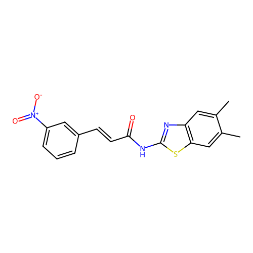 (E)-N-(5,6-dimethylbenzo[d]thiazol-2-yl)-3-(3-nitrophenyl)acrylamide structure