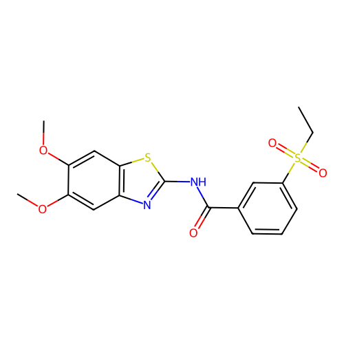 N-(5,6-dimethoxybenzo[d]thiazol-2-yl)-3-(ethylsulfonyl)benzamide structure
