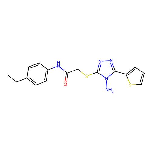 2-{[4-amino-5-(thiophen-2-yl)-4H-1,2,4-triazol-3-yl]sulfanyl}-N-(4-ethylphenyl)acetamide structure