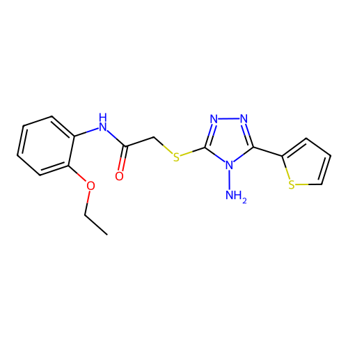2-{[4-amino-5-(thiophen-2-yl)-4H-1,2,4-triazol-3-yl]sulfanyl}-N-(2-ethoxyphenyl)acetamide structure