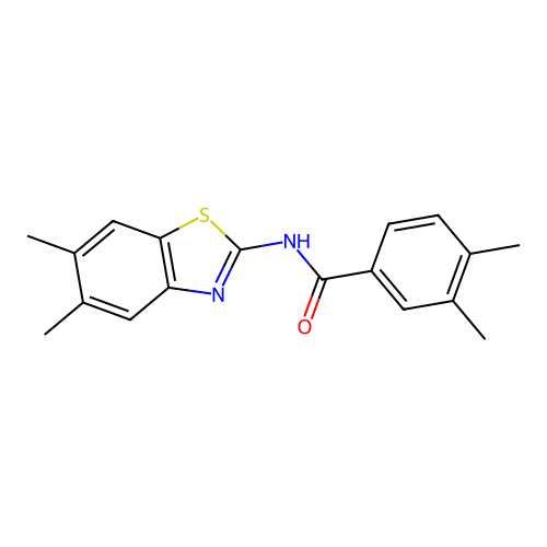 N-(5,6-Dimethyl-2-benzothiazolyl)-3,4-dimethylbenzamide structure
