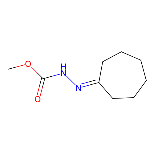Hydrazinecarboxylic acid, cycloheptylidene-, methyl ester structure