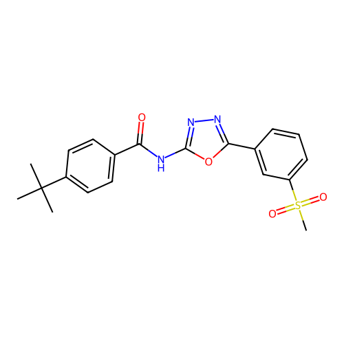 4-tert-butyl-N-[5-(3-methylsulfonylphenyl)-1,3,4-oxadiazol-2-yl]benzamide structure