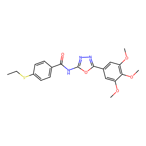 4-(ethylthio)-N-(5-(3,4,5-trimethoxyphenyl)-1,3,4-oxadiazol-2-yl)benzamide structure