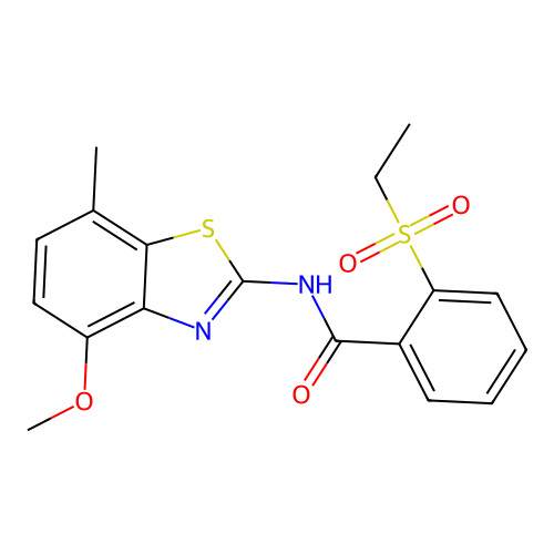2-(ethylsulfonyl)-N-(4-methoxy-7-methylbenzo[d]thiazol-2-yl)benzamide structure
