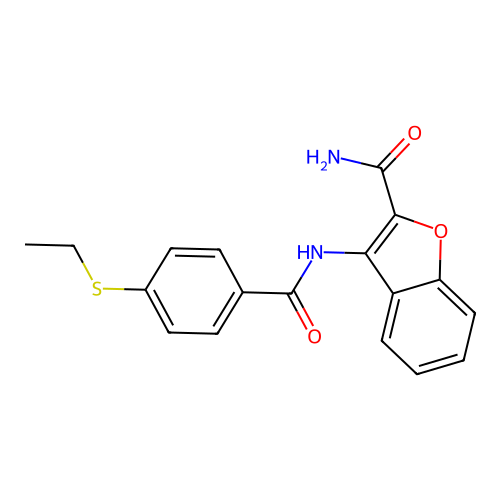 3-(4-(Ethylthio)benzamido)benzofuran-2-carboxamide structure